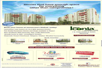 Book ready possession homes @ 54.53 lacs onwards at Kunal Iconia in Pune